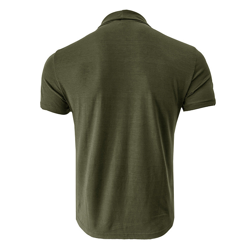 Herren Stehkragen T-Shirt Echoarchiv