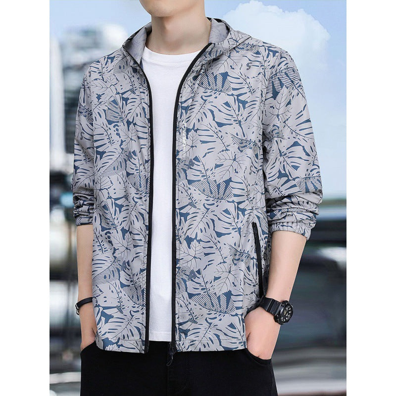 Herren Leichte Sportjacke mit modischem Blumendruck Echo Archiv