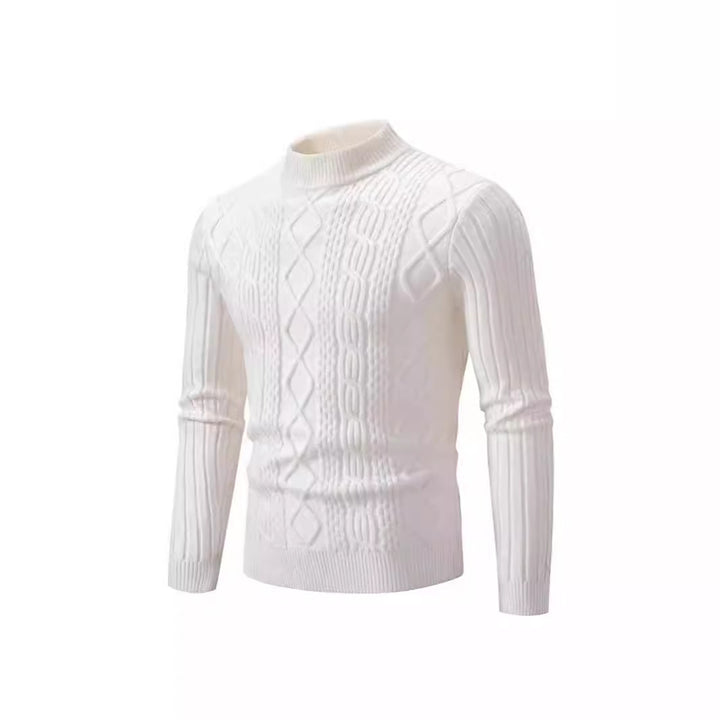 Herren Strickpullover mit Stehkragen und Kabelmuster Echoarchiv