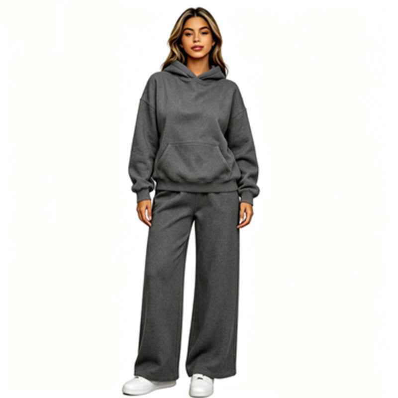 Damen Lässiger Kapuzenpullover mit weiten Hosen Echoarchiv