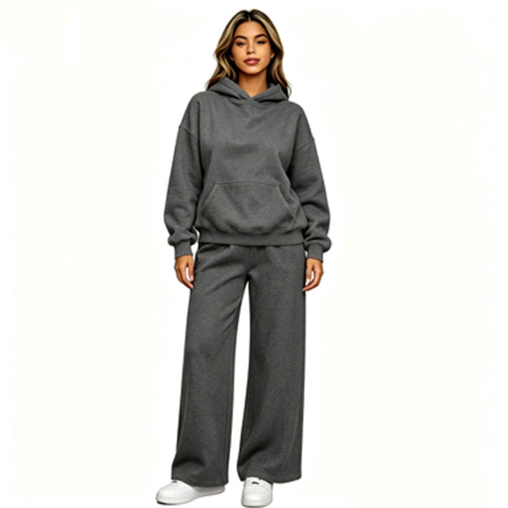 Damen Lässiger Kapuzenpullover mit weiten Hosen Echoarchiv