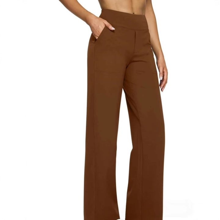 Damen Palazzo Yoga-Hosen mit hohem Bund, weitem Bein und Seitentaschen – Avélisse