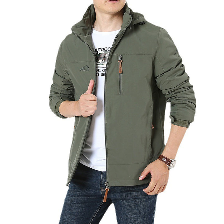 Herren Atmungsaktive Minimalistische Softshell‑Fieldjacke mit Stehkragen und Brustzip Echoarchiv