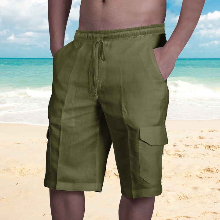 Herren Cargo-Shorts aus leichtem Leinenstoff Echoarchiv