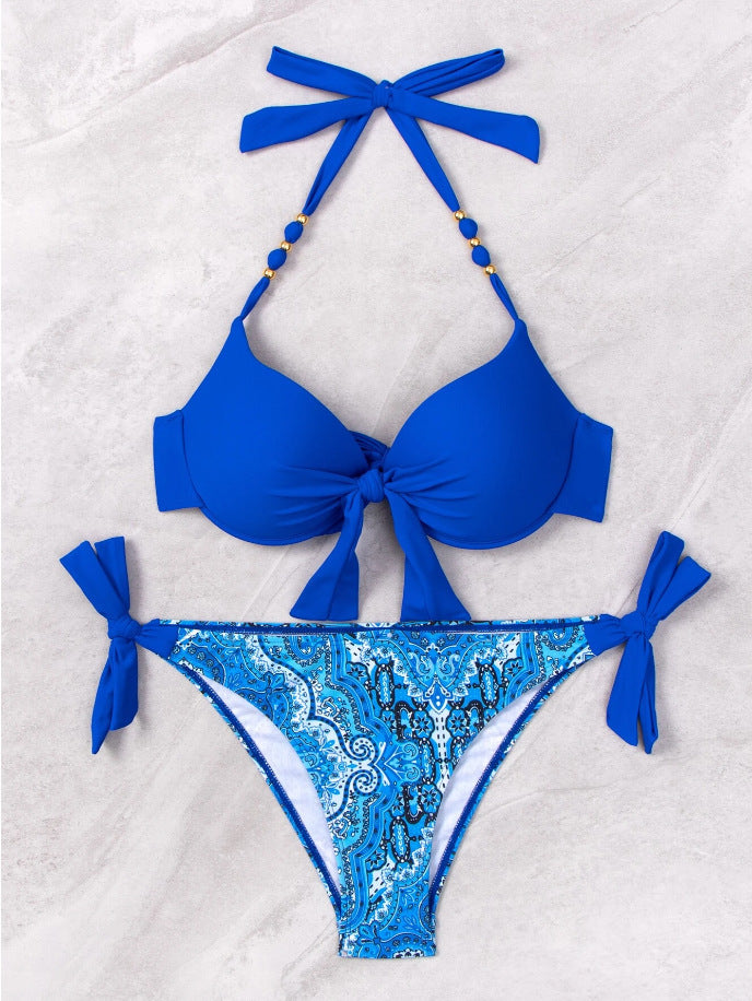 Damen Bikini-Set mit modischem Knoten und bunten Akzenten Echo Archiv