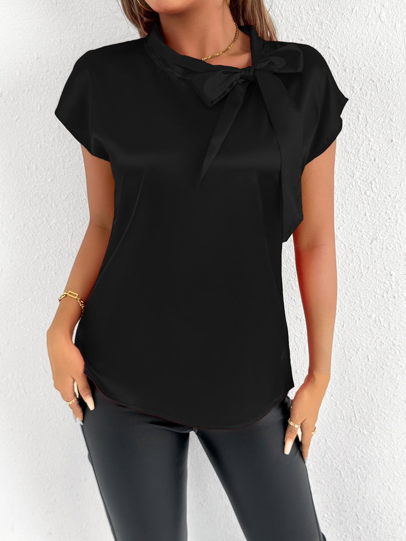 Damen Elegantes Top mit Schleifendetail und Stehkragen Echo Archiv