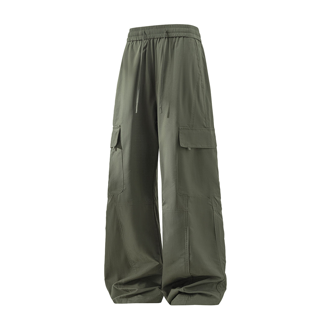 Herren Weite Cargo-Hose mit Tunnelzugbund, Utility‑Klappentaschen & entspannter Baggy‑Silhouette Echoarchiv