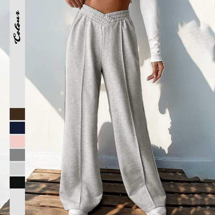 Damen Weite Sweatpants mit V-förmigem Taillenbund – Avérine