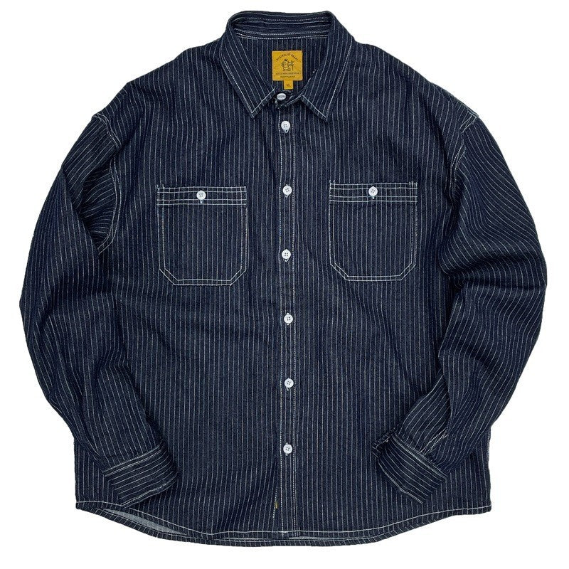 Herren Lässige Denim-Hemdjacke mit Streifen Echo Archiv