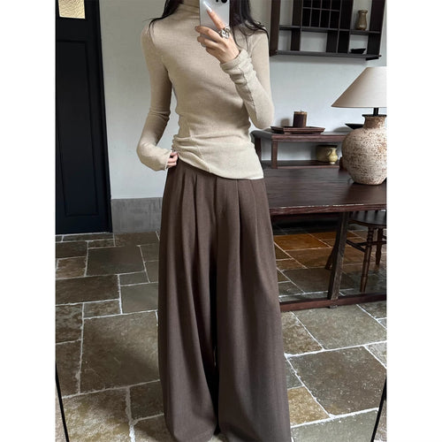 Damen Elegante weite Hochbundhose Echoarchiv
