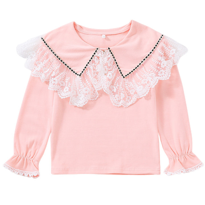Damen Vintage Langarmshirt mit Spitzenkragen Echo Archiv