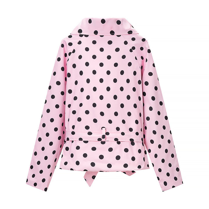 Damen Gepunkteter Trenchcoat-Style mit Bindegürtel und Ballonärmeln Echo Archiv