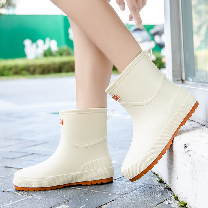 Damen Wasserdichte Kurz-Gummistiefel mit rutschfester Profilsohle und komfortabler Innensohle Echoarhiv – Lioré