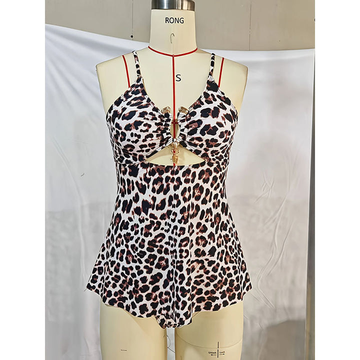 Damen Einteiler Badeanzug mit modischem Cut-Out und animalischem Design Echo Archiv