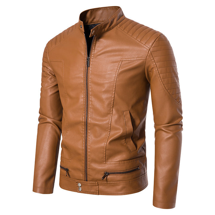 Herren Modische Kunstlederjacke mit Steppdetails Echo Archiv 1788322065