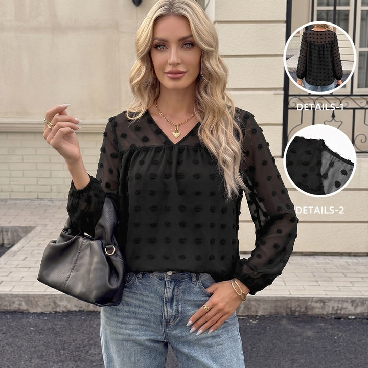 Damen Transparente Bluse mit Rüschendetails Echo Archiv