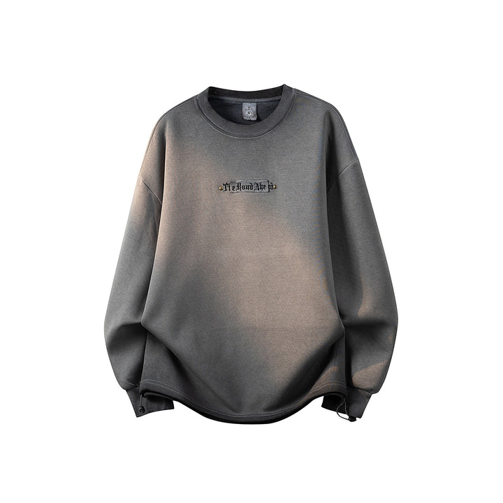 Damen Oversize-Sweatshirt mit gesticktem Schriftzug, abgerundetem Saum & überschnittener Schulter Echoarchiv