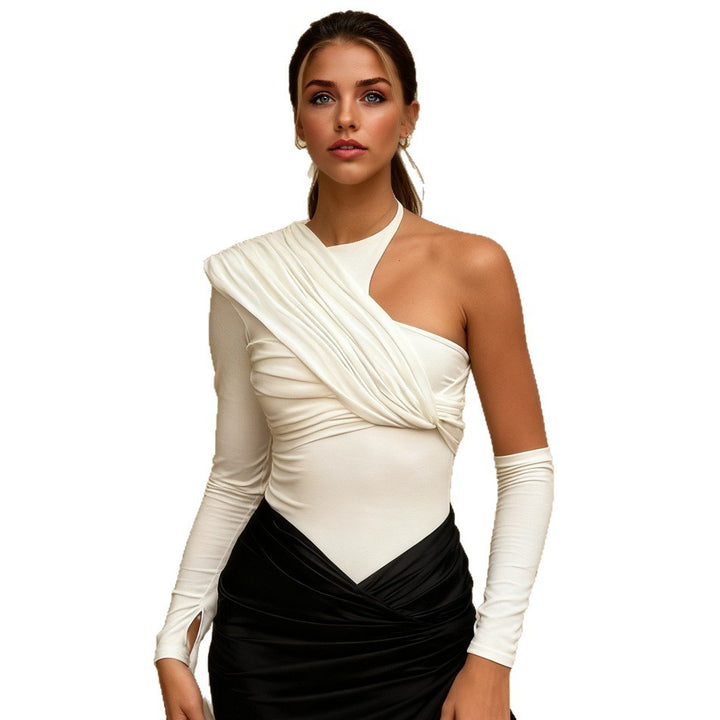 Damen Elegantes asymmetrisches Oberteil mit raffiniertem Wickeldesign Echo Archiv
