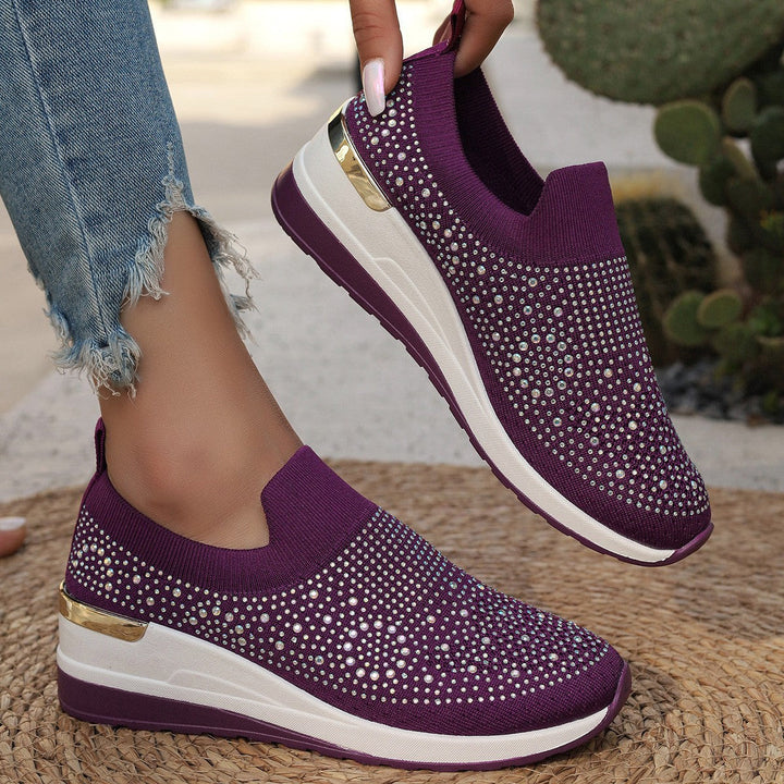 Damen Glitzernde Slip-On SnEchoarchivkers mit bequemer und dämpfender Sohle Echoarchiv