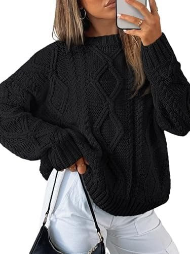 Damen Grobstrickpullover im Zopfmuster mit lässigem Oversize-Schnitt Echo Archiv