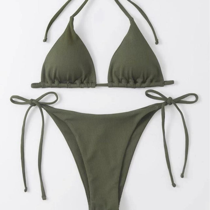 Damen Triangel-Bikini mit verstellbaren Trägern und Ripp-Design Echo Archiv