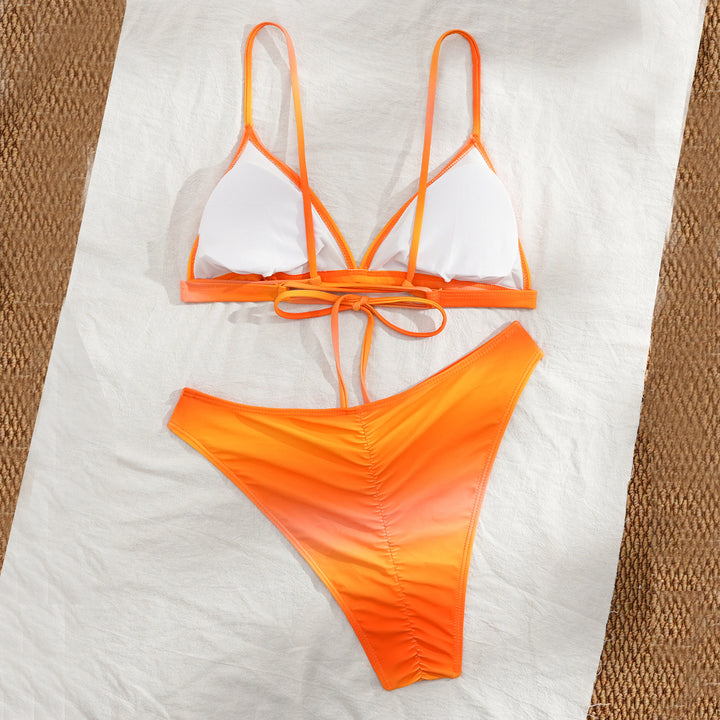 Damen Bikini-Set mit verspieltem Farbmuster und verstellbaren Bändern Echo Archiv