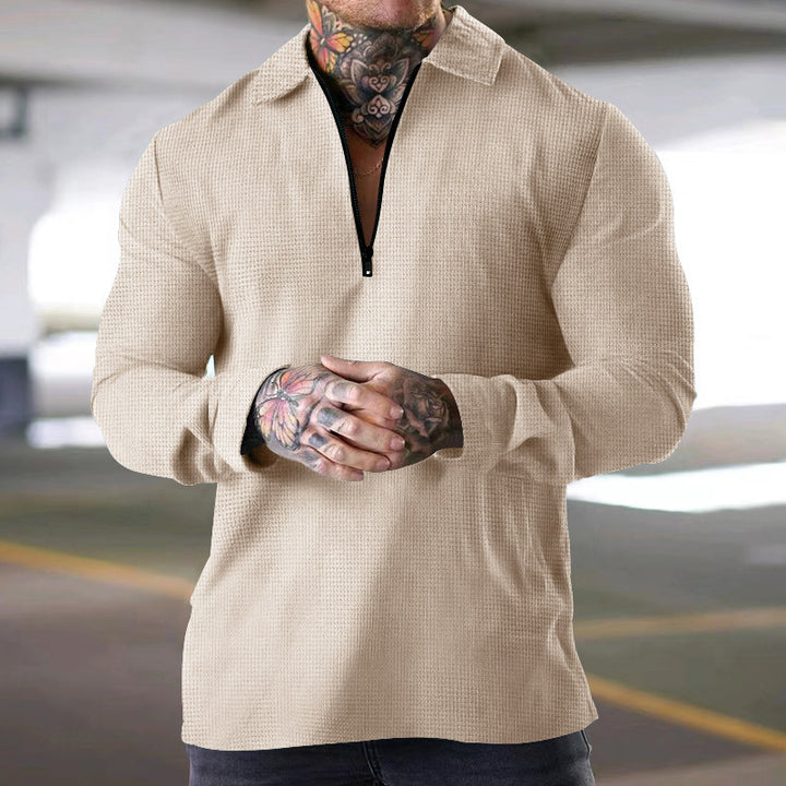 Herren Langarm Shirt mit modernem Reißverschluss Echoarchiv