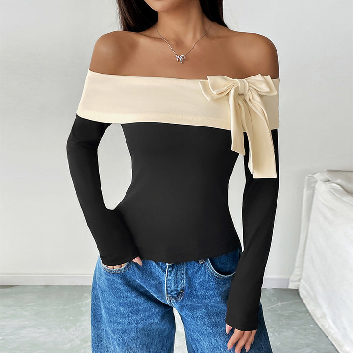 Damen Off-Shoulder Oberteil mit Schleifen-Detail Echo Archiv