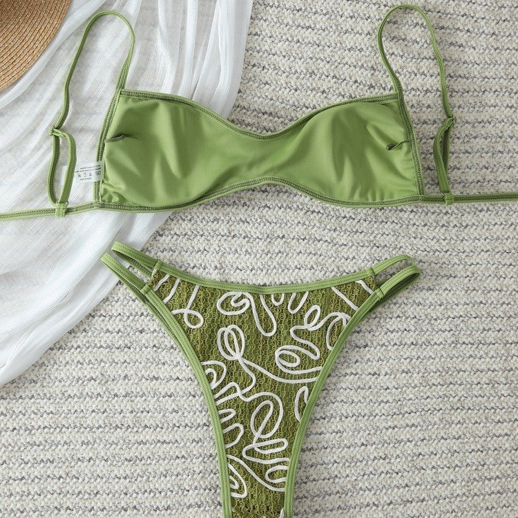 Damen Triangel-Bikini mit trendigem Stickmuster Echo Archiv