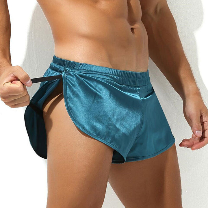 Herren nan kurze Satin-Schlafshorts mit elastischem Bund und seitlichem Schlitz Echo Archiv