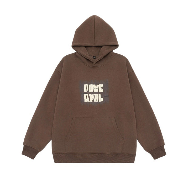 Unisex Oversized Kapuzenpullover mit Kängurutasche und markantem Frontprint Echoarchiv