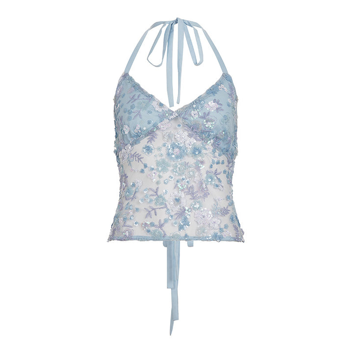 Damen Spitzen-Haltertop mit dekorativer Ringdetails Echo Archiv