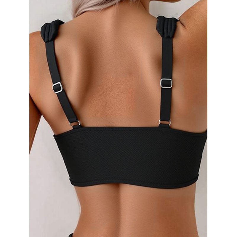 Damen Hochtaillierter Bikini mit quadratischem Oberteil und breiten Trägern Echo Archiv