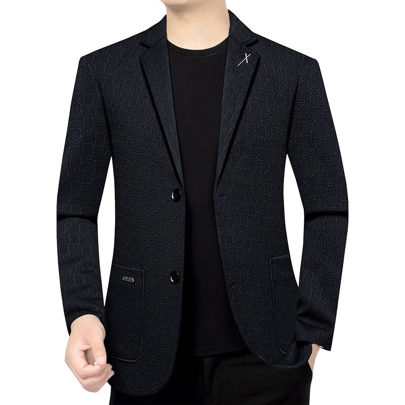 Herren Modernes Einreihiges City-Blazer mit aufgesetzten Taschen und leichter Halbfütterung – Tianoro
