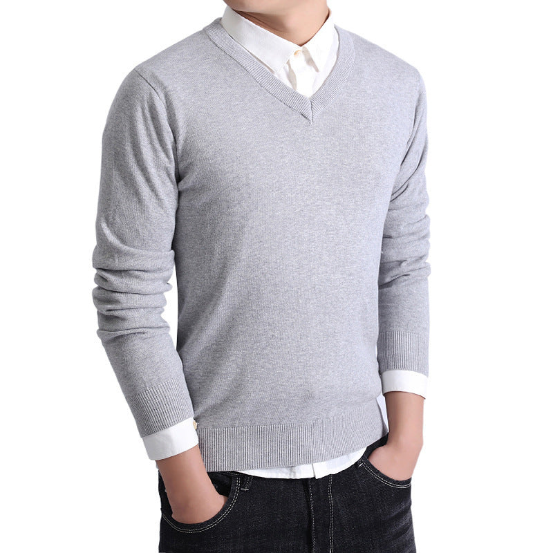 Herren modischer V-Ausschnitt Pullover aus weicher Baumwolle Echoarchiv