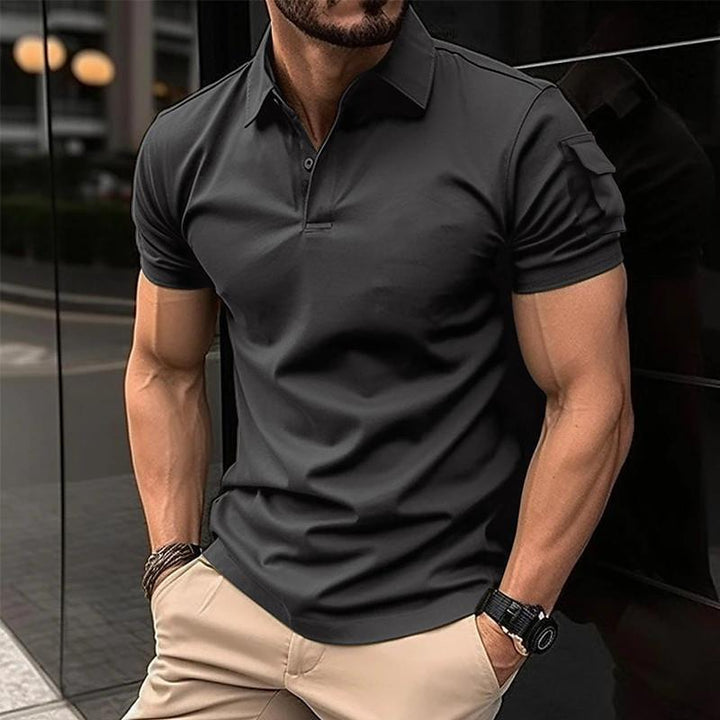 Herren Poloshirt mit funktionalen Ärmeln und sportlichem Schnitt Echoarchiv