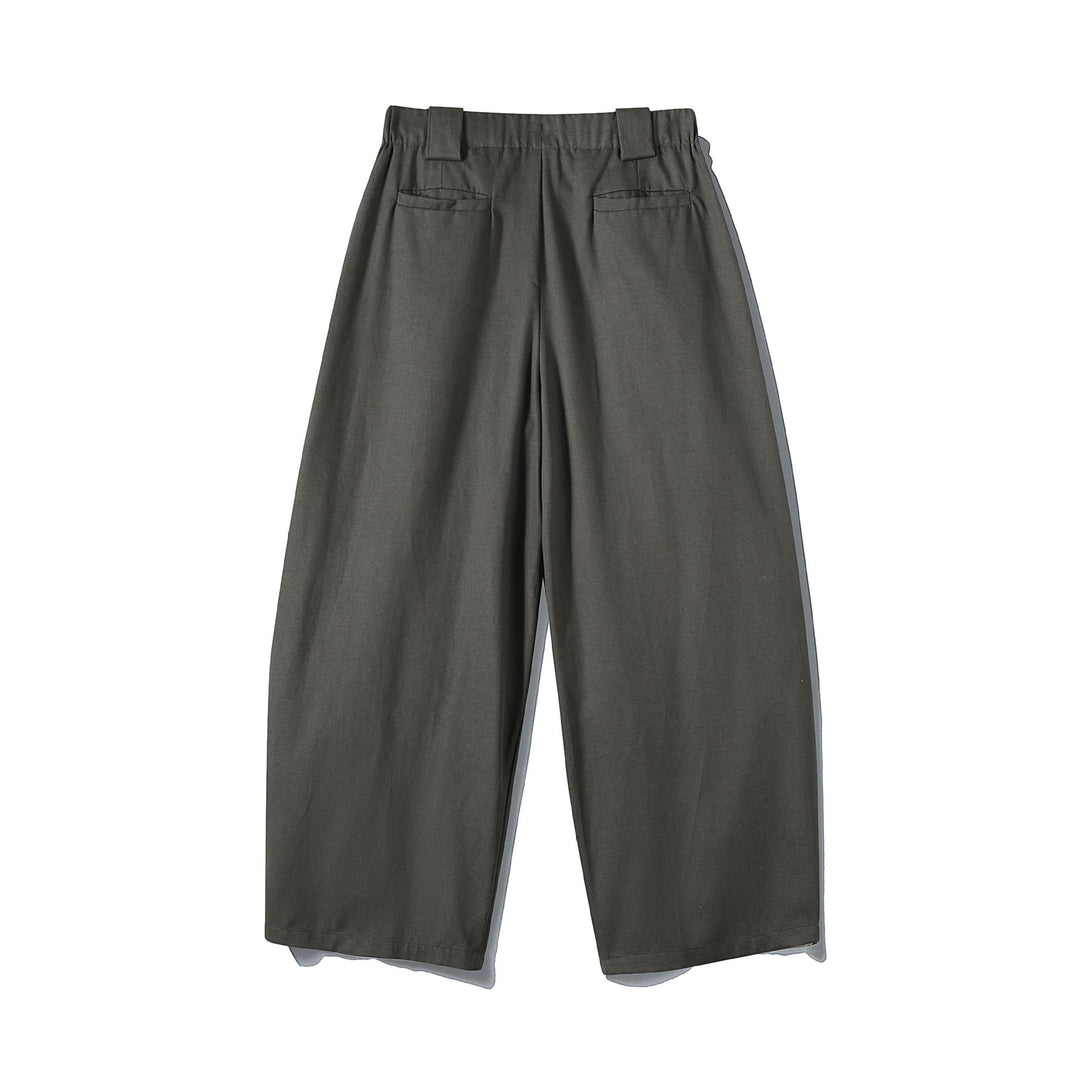 Damen Weite Culotte-Hose mit hohem Bund, Plissee-Detail und Utility-Panel Echoarchiv