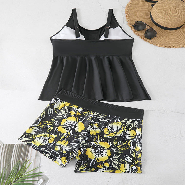 Damen Tankini-Set mit floralem Rock und modischem Oberteil Echo Archiv