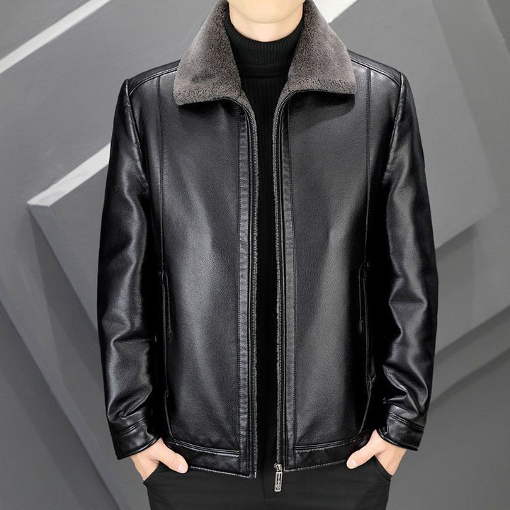 Herren modische Lederjacke mit kuscheligem Innenfutter Echoarchiv