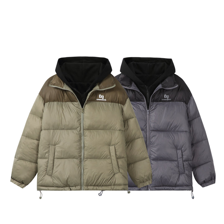 Unisex Kurz geschnittene High‑Loft Pufferjacke mit innenliegender Kapuze und Tunnelzugsaum Echoarchiv