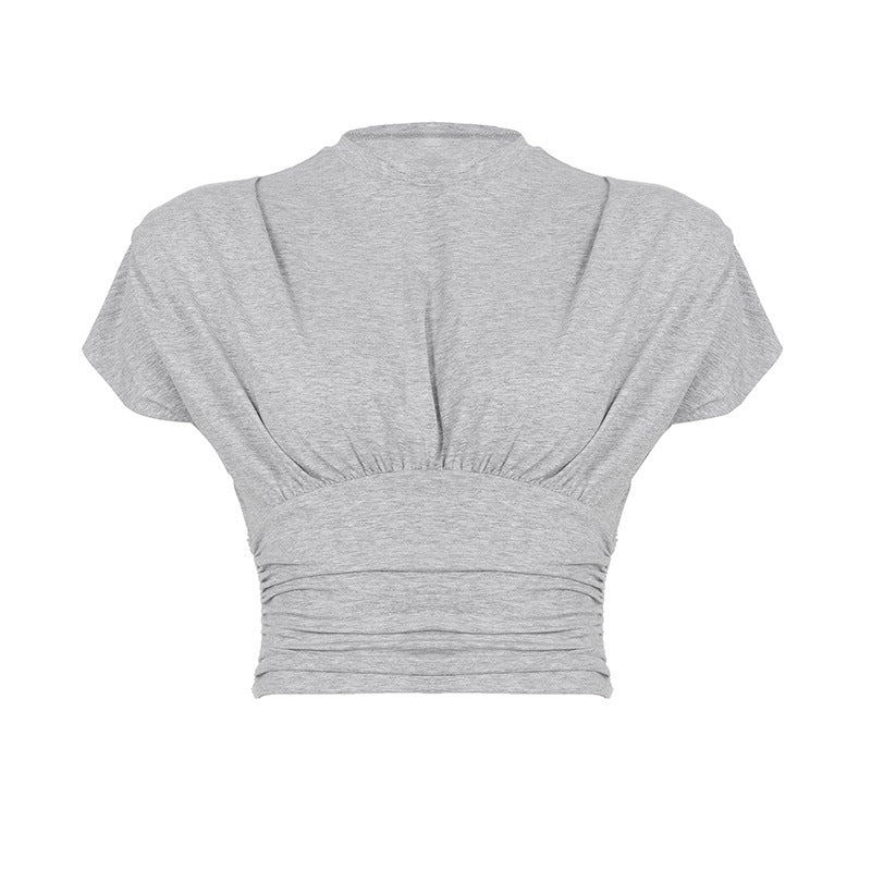Damen Crop-Top mit modischen Rüschendetails und strukturiertem Design Echo Archiv