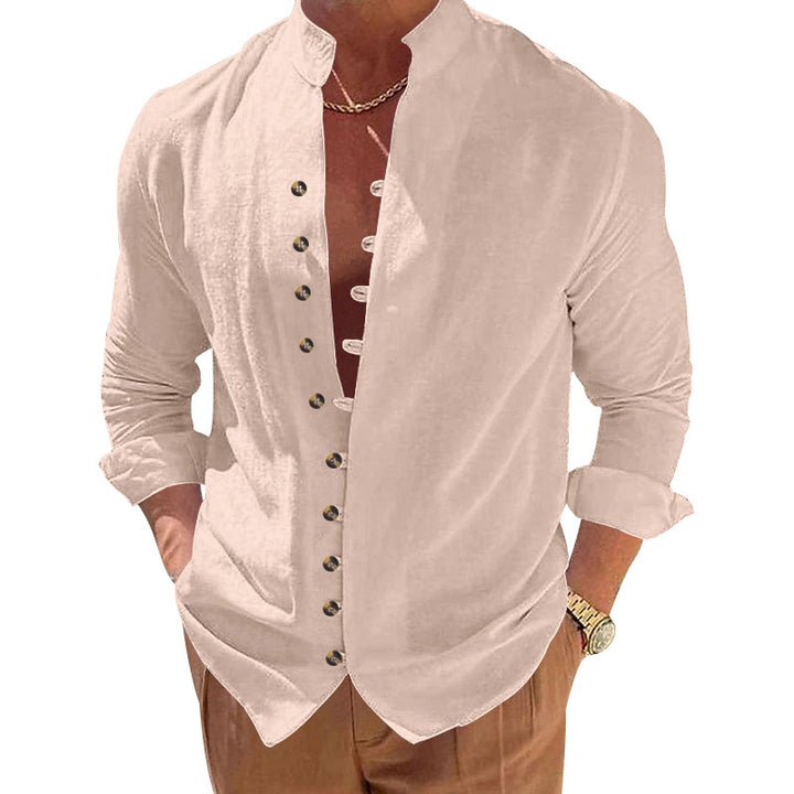 Herren modernes Button-Up-Hemd mit Knopfleiste Echoarchiv