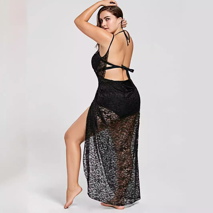 Damen eleganter durchsichtiger Spitzen-Strandüberwurf Echo Archiv
