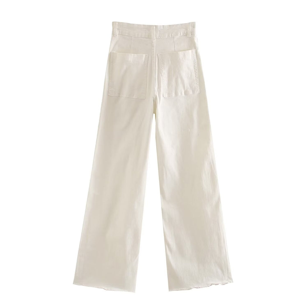 Damen weite High‑Waist Worker‑Hose mit aufgesetzten Gesäßtaschen Echo Archiv