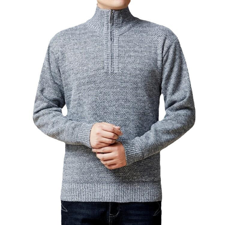 Herren Strickpullover mit modernem Stehkragen und strukturierter Oberfläche Echoarchiv