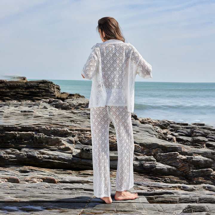 Damen luftige Häkel-Kimono Jacke Echo Archiv