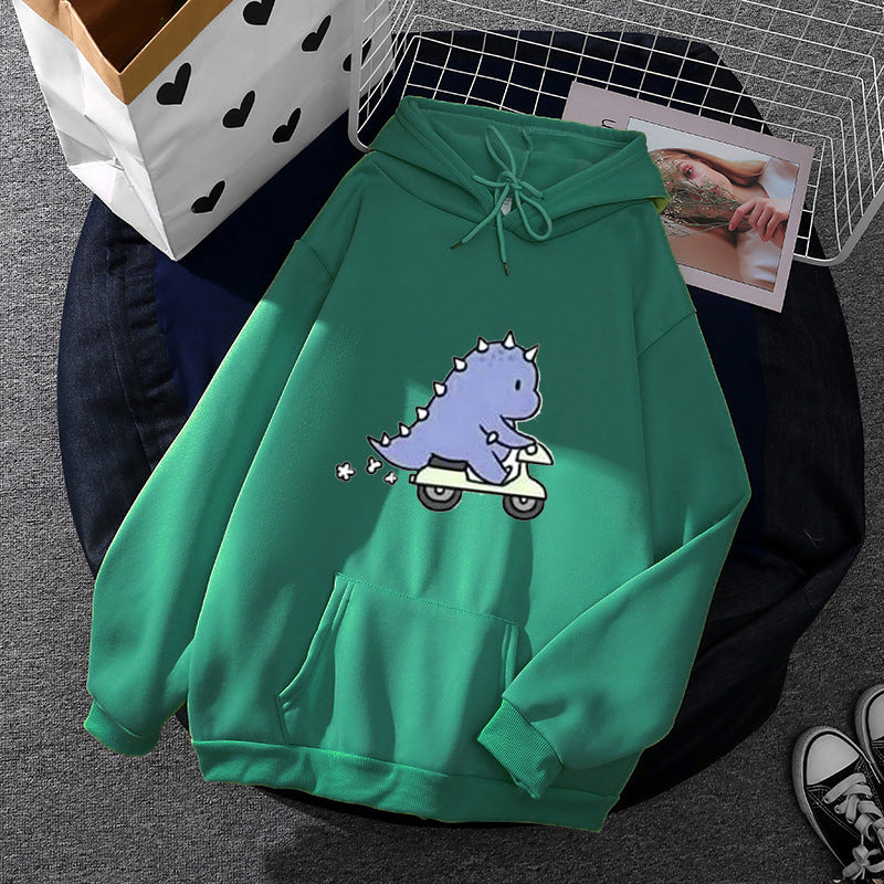 Damen Kapuzenpullover im Relaxed-Fit mit botanischer Frucht-Illustration und Kängurutasche – Auréline