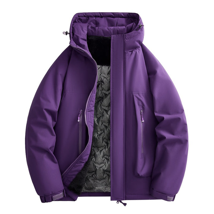 Herren wasserabweisende gepolsterte Winterjacke mit Kapuze und weichem Fleece-Futter – Marzano