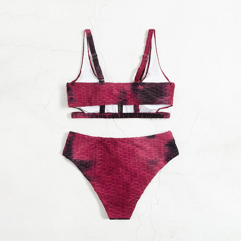 Damen Sportlicher Bikini mit hohem Kragen und Reißverschluss Echo Archiv