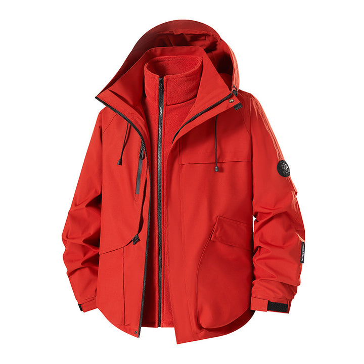 Herren wetterfeste Funktionsjacke mit verstellbarer Kapuze und Innenfleece Echoarchiv